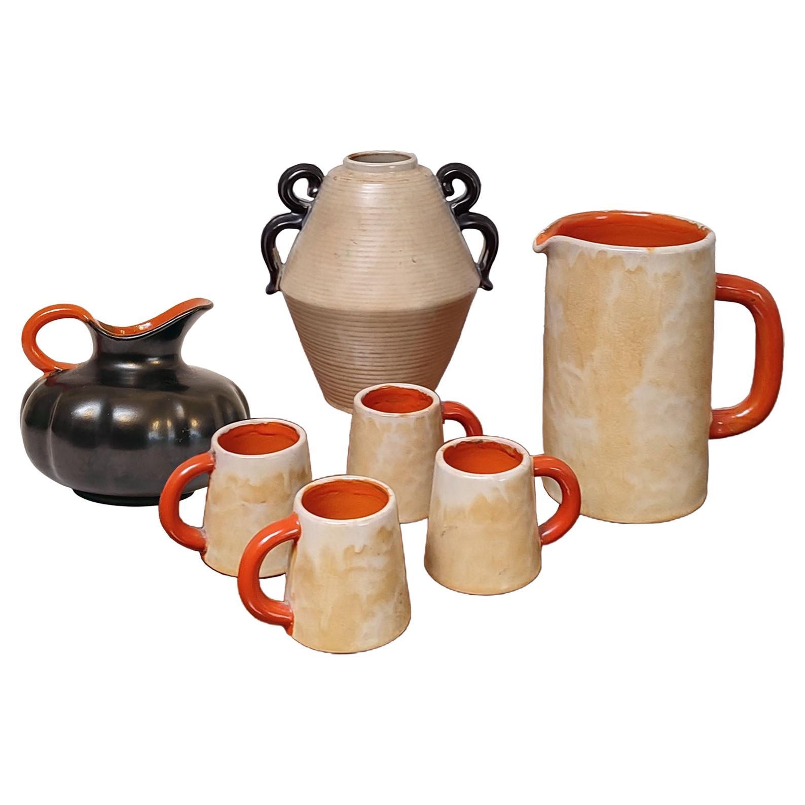 Ceramic Collection of Vessels, Anna-Lisa Thomson for Upsala-Ekeby, Sweden 1930s For Sale