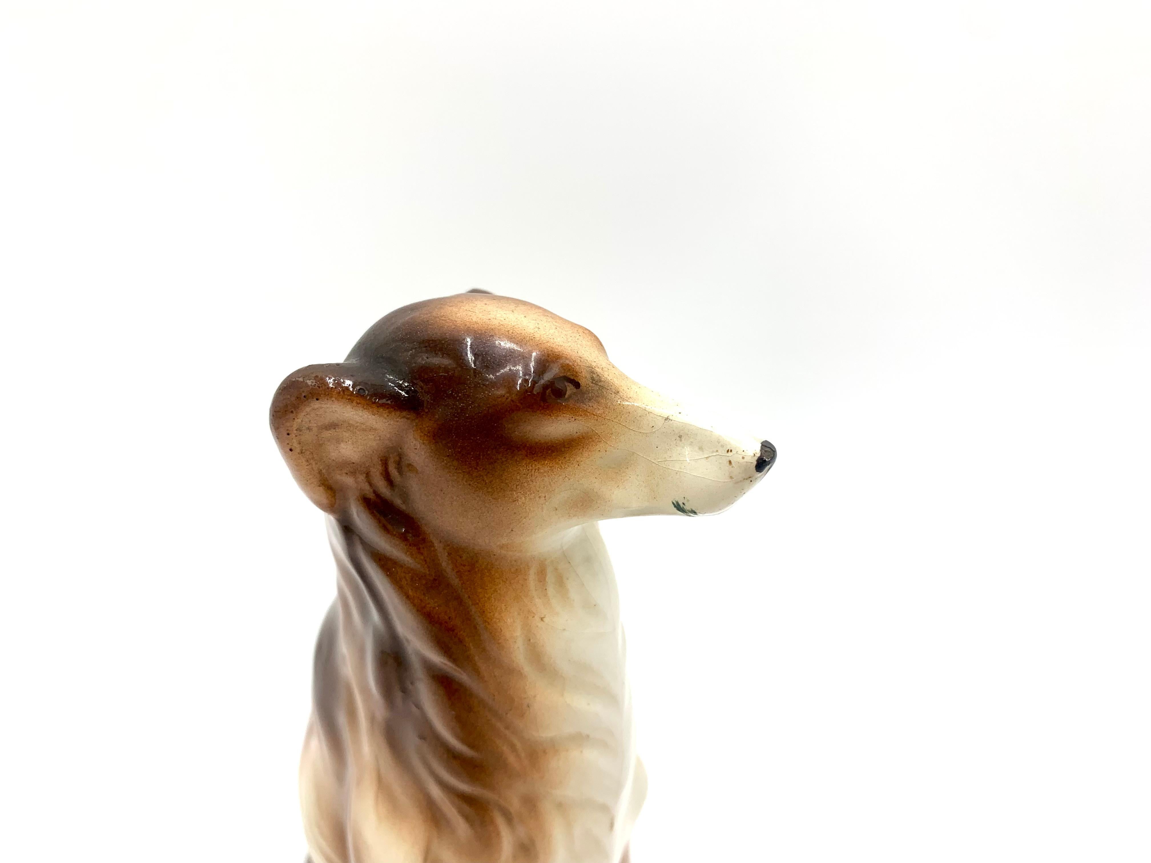 Mid-Century Modern Ceramic Collie Dog Figurine For Sale