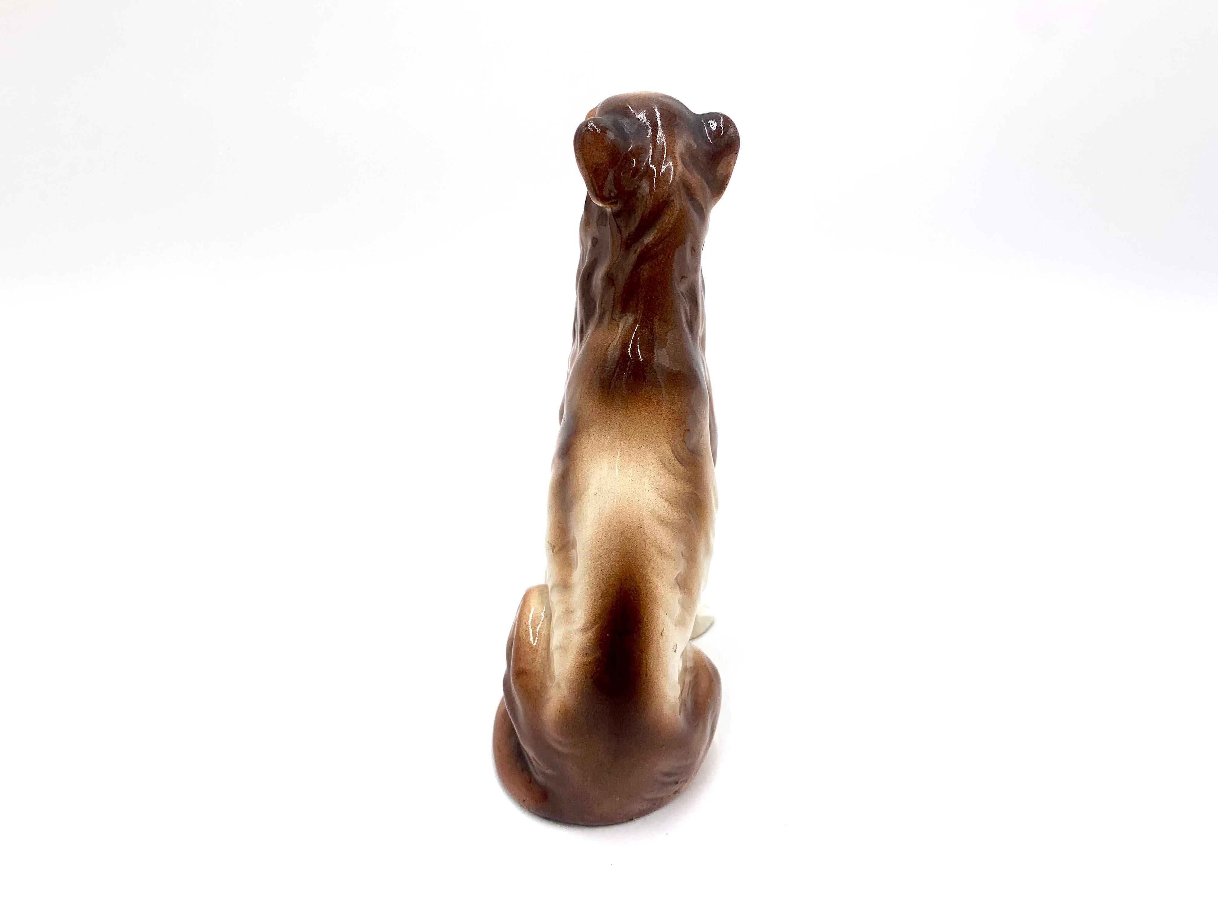 Polish Ceramic Collie Dog Figurine For Sale