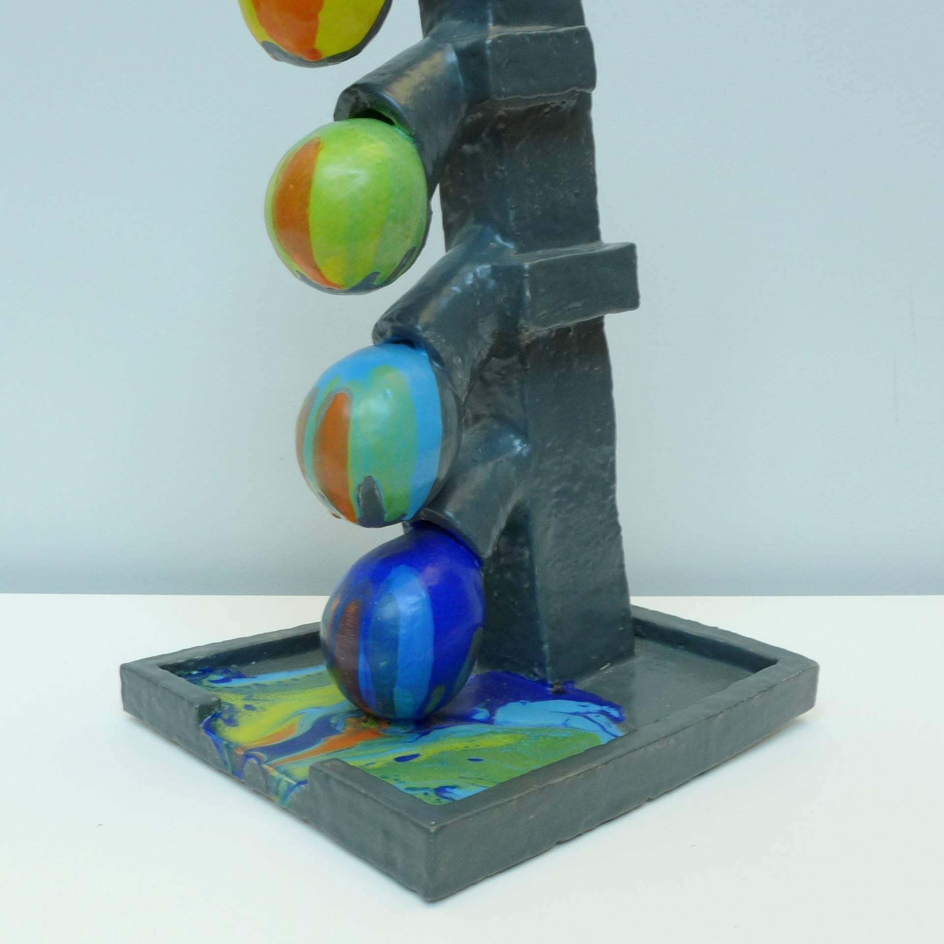 The artistic process of Mark Hosking explores an ongoing engagement in function, materiality, and process. Untitled - Self-glazing color flow is from a series of works experimenting with an automatic glazing process that pumps colored glaze inside