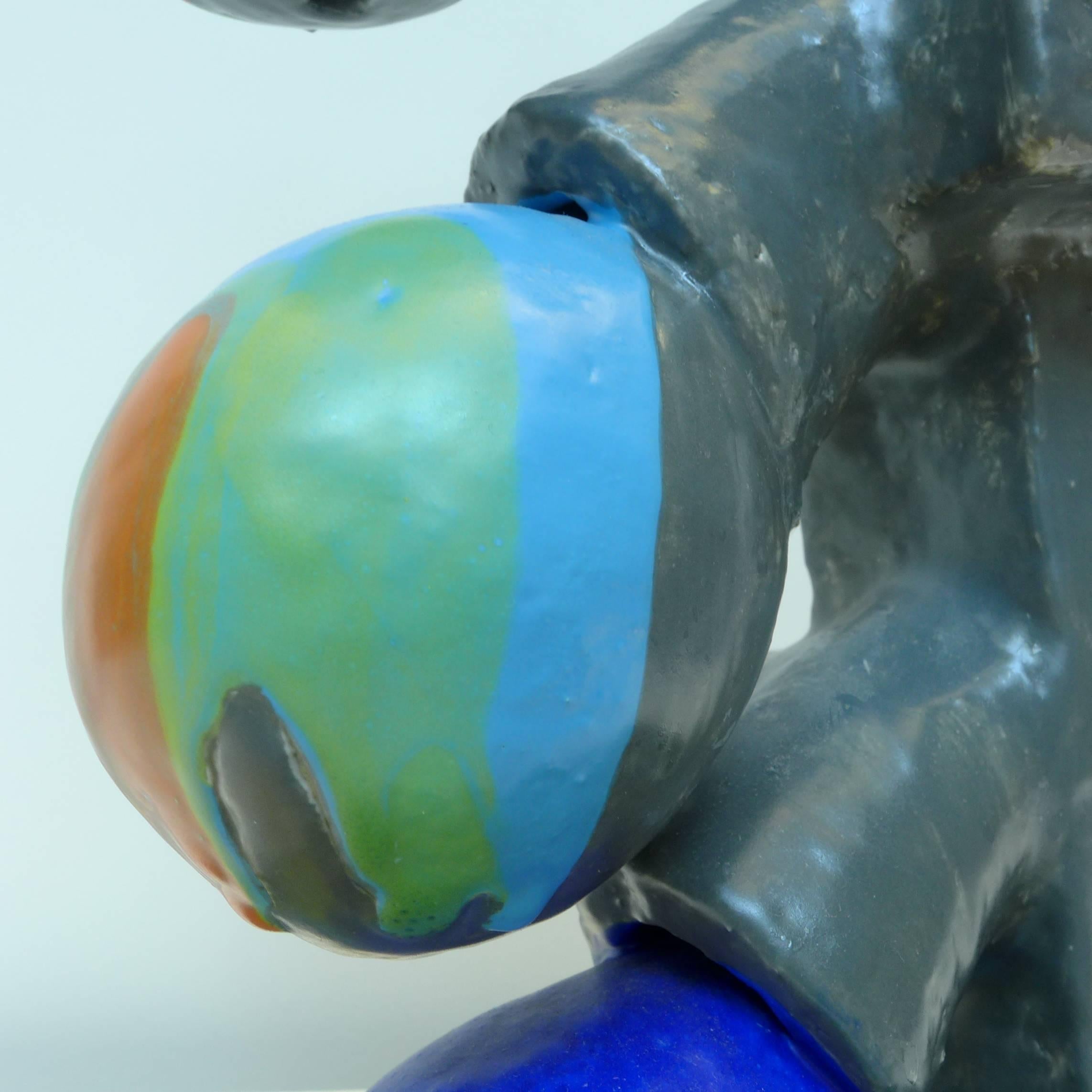 Organic Modern Ceramic Color Flow Sculpture by Mark Hosking For Sale