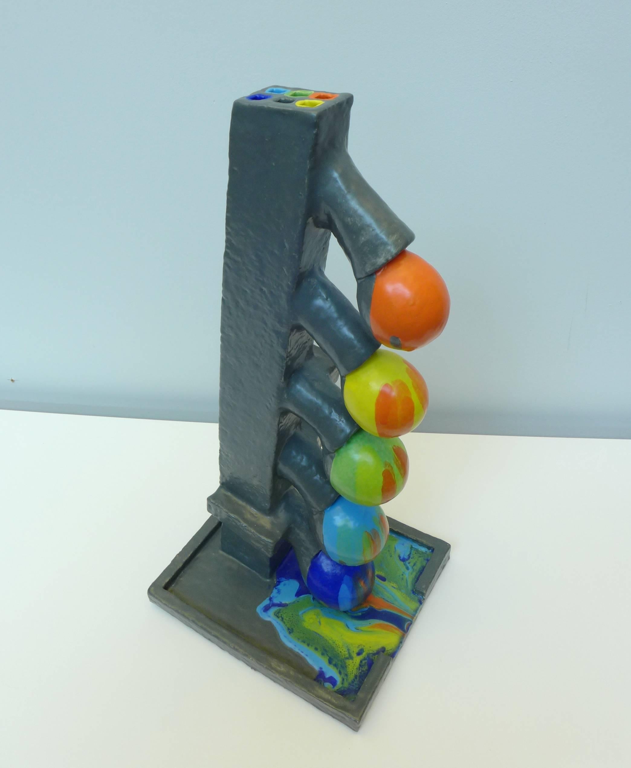 Hand-Crafted Ceramic Color Flow Sculpture by Mark Hosking For Sale