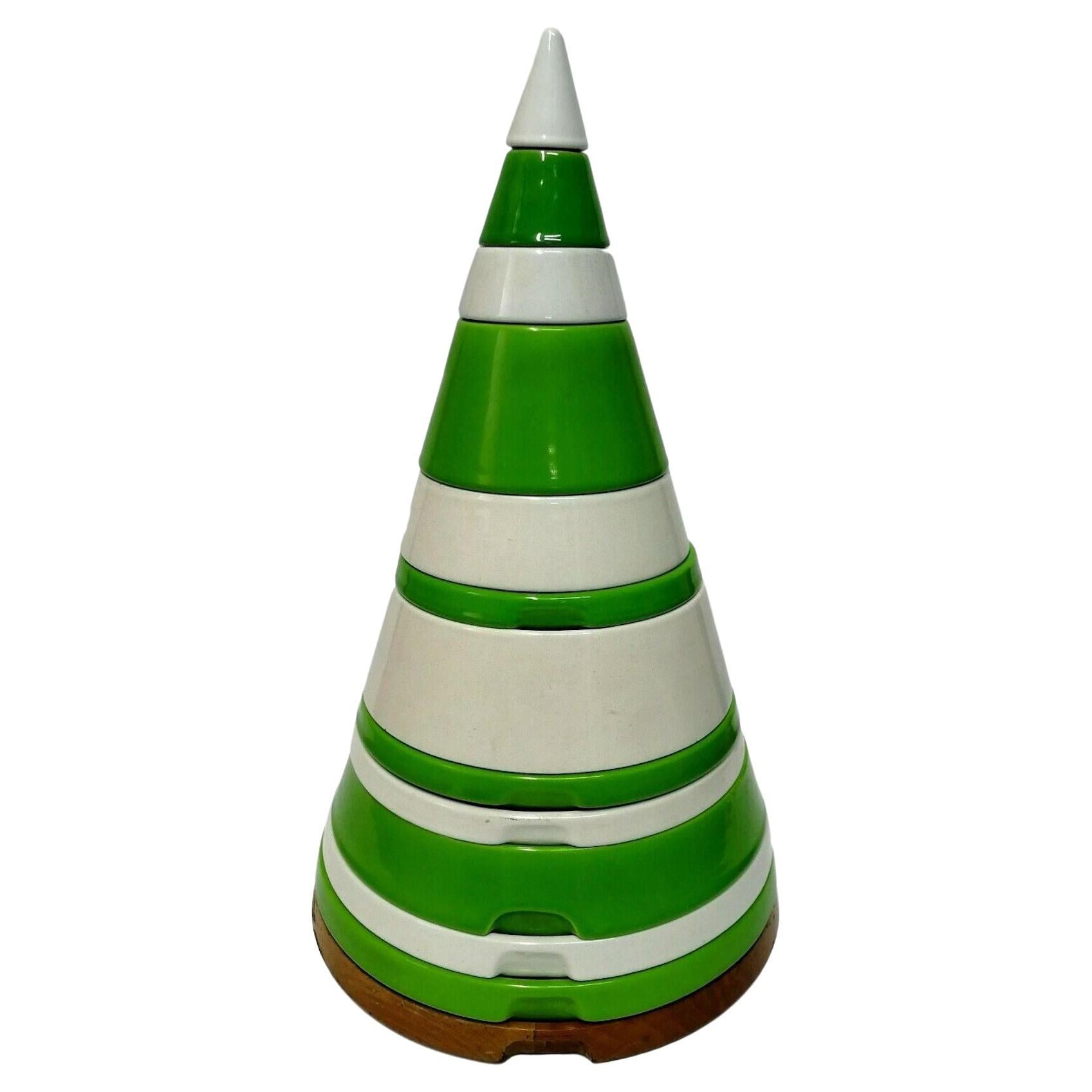 Ceramic Cone Set Design Ettore Sottsass by Franco Pozzi for Pierre Cardin, 1969 For Sale