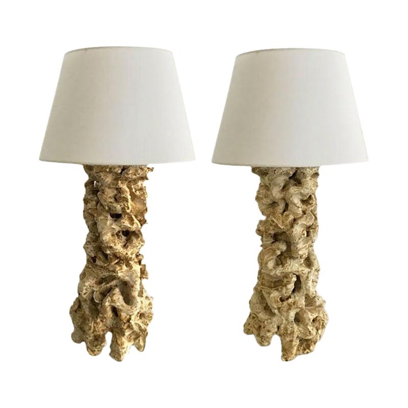 Ceramic "Coral" Lamps by Peter Lane For Sale