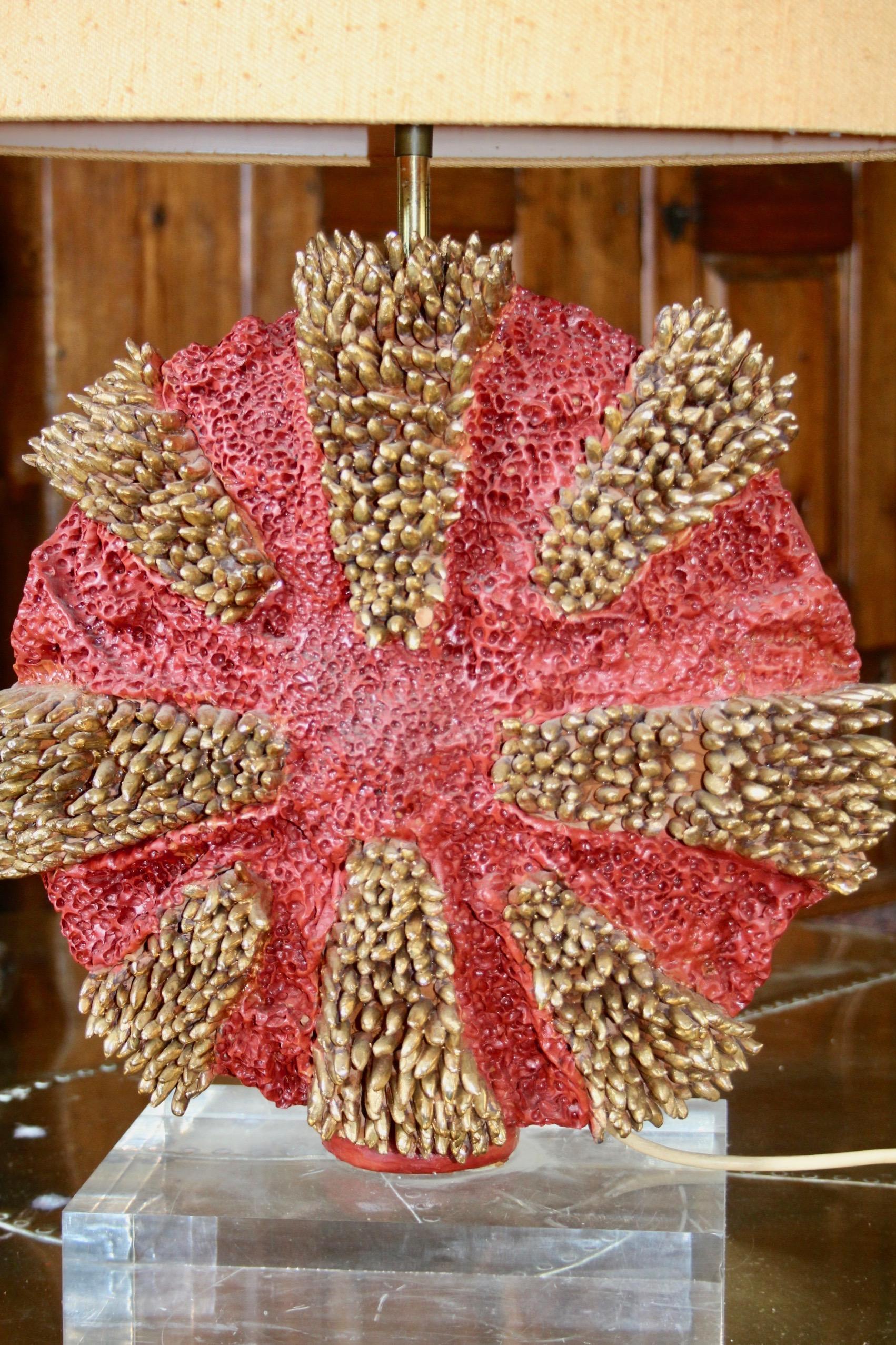 Keramische Korallen-Tischlampe im Angebot 2