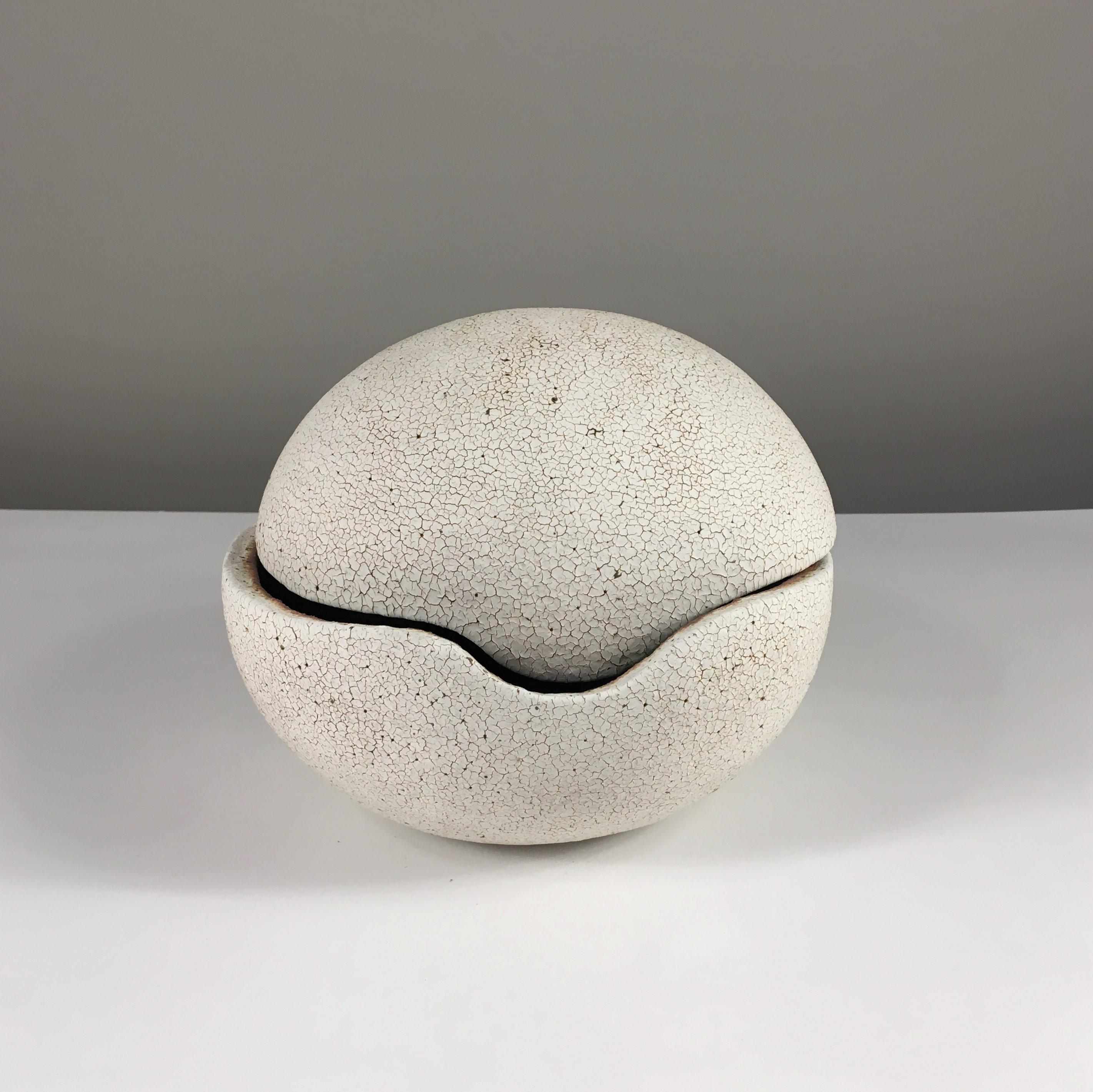 Organic Modern Ceramic Covered Orb by Yumiko Kuga For Sale