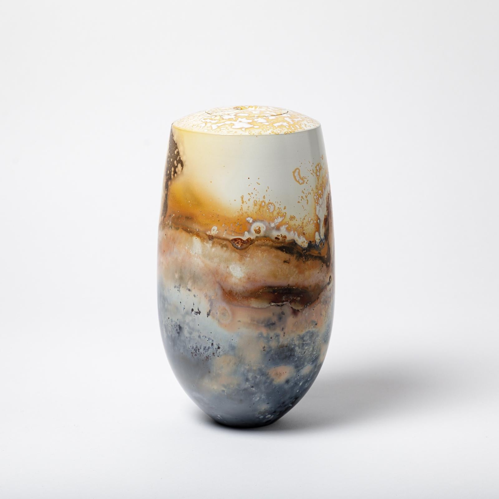 Beaux Arts Ceramic Covered Pot by Alistair Dahnieux, circa 2012 For Sale