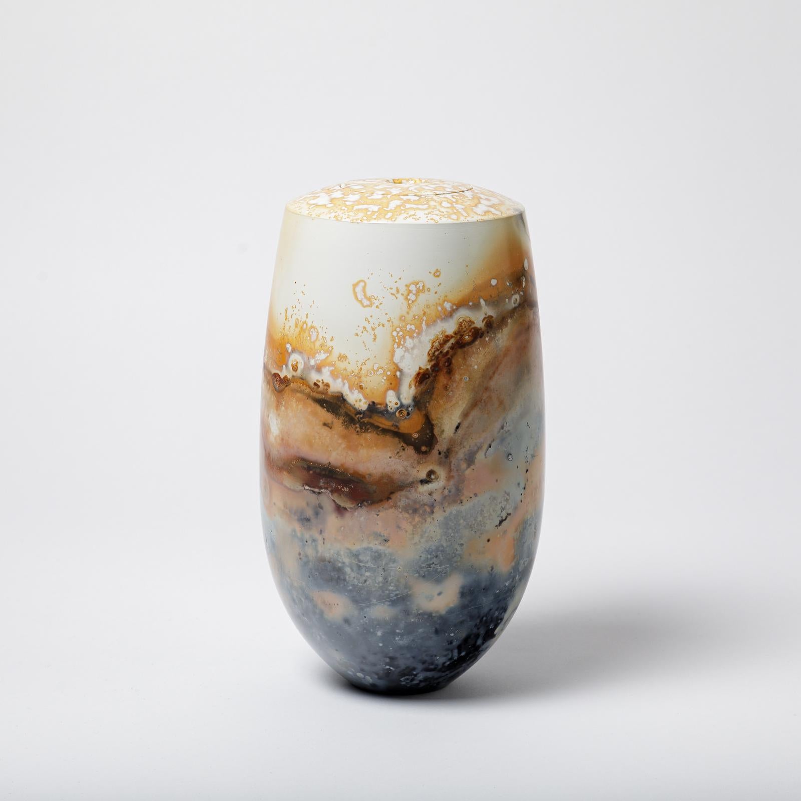 French Ceramic Covered Pot by Alistair Dahnieux, circa 2012 For Sale