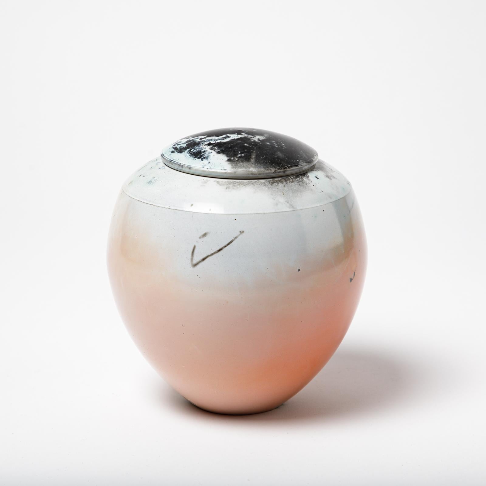 French Ceramic Covered Pot by Alistair Dahnieux, circa 2012 For Sale