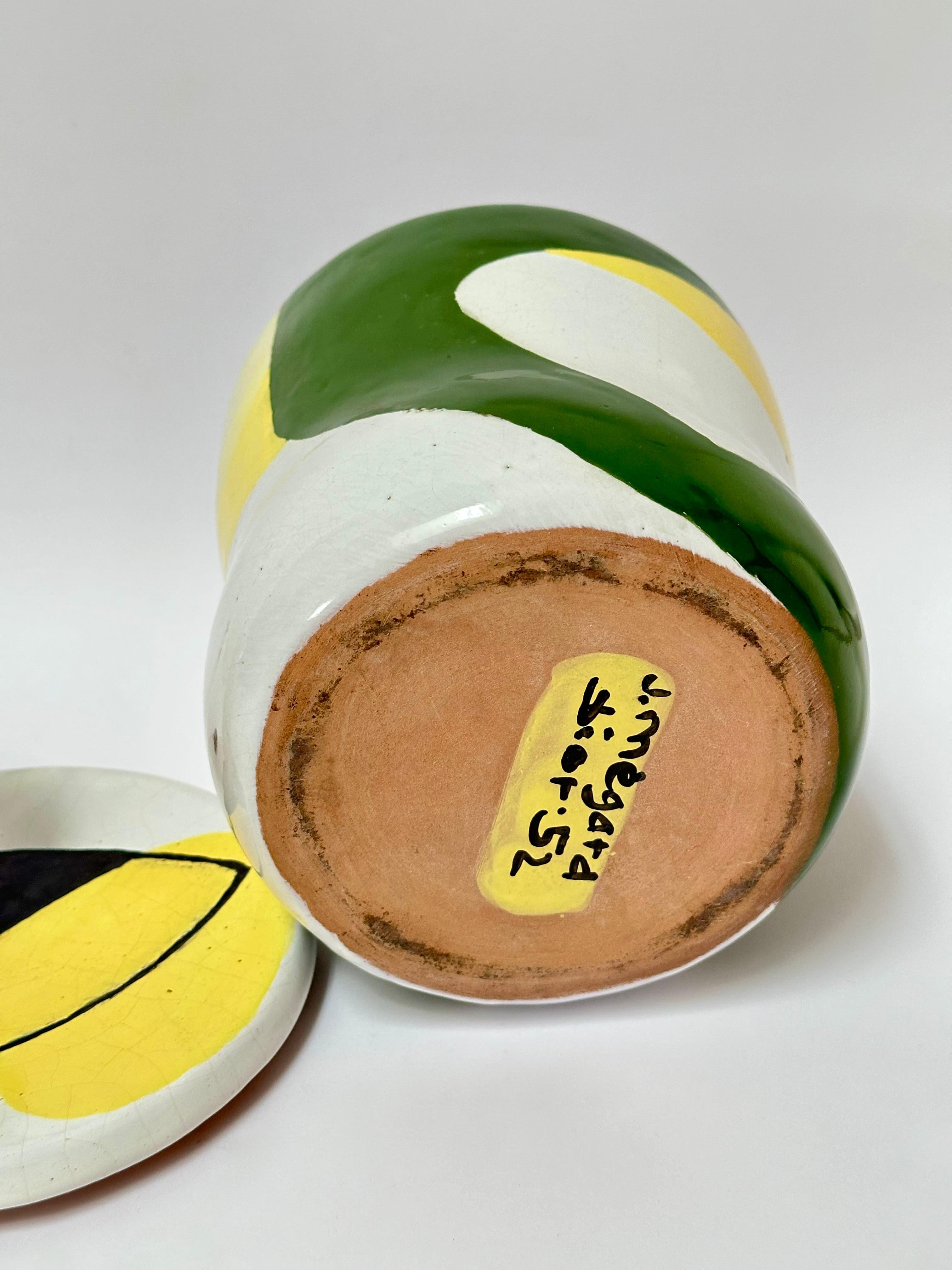 Mid-Century Modern Pot couvert en céramique, Jean Mégard, Biot 1952 en vente