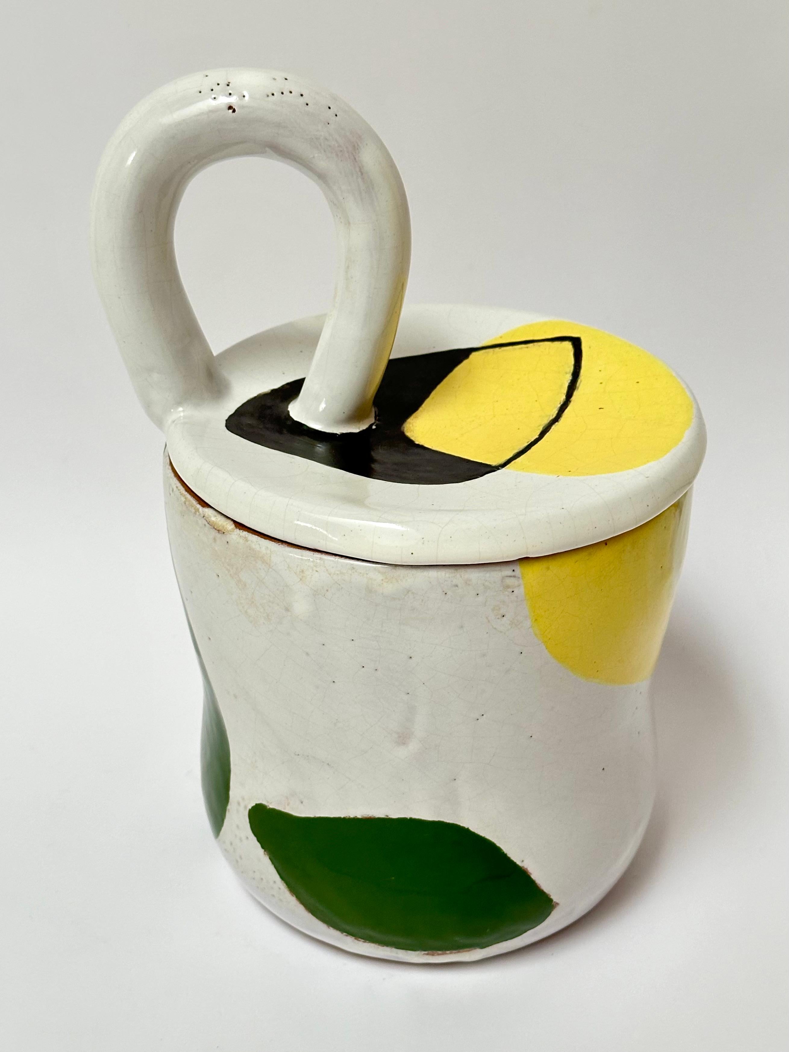 Vernissé Pot couvert en céramique, Jean Mégard, Biot 1952 en vente