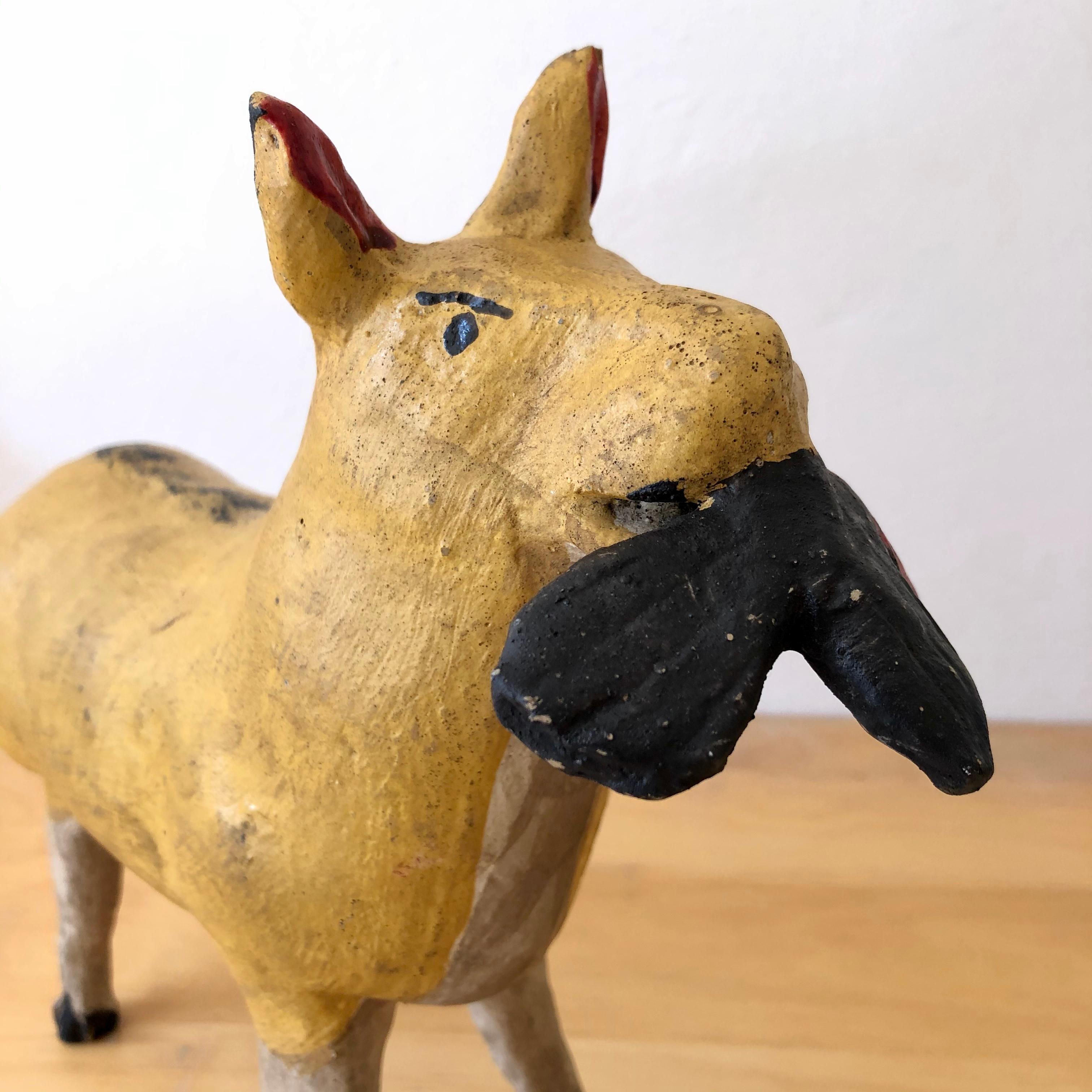 Hand-Painted Ceramic Coyote Piggy Bank from Mexico