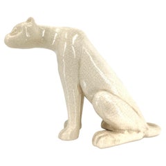 Ceramic craquelé panther figure, 1970s