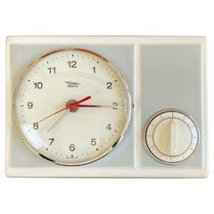 Ceramic Cream & Grey Kitchen Wall Clock by Diehl & Junghans 1950s, Germany