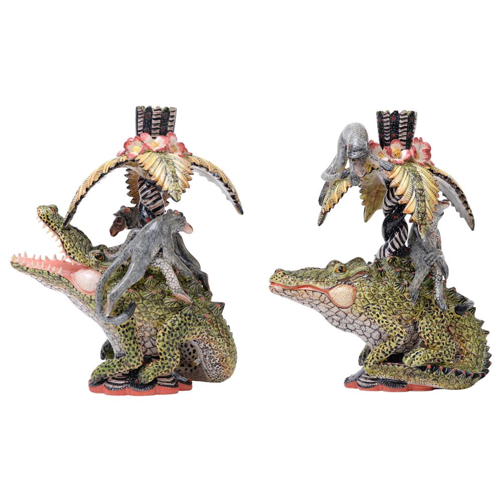 Crocodile Candlestick: Hand-Painted by Zinhle Nene and Sculpted by Sbusiso Ndaba

The Crocodile Candlestick is an extraordinary piece of ceramic art from South Africa, blending functionality with the vibrant spirit of wildlife. Measuring 8 inches in