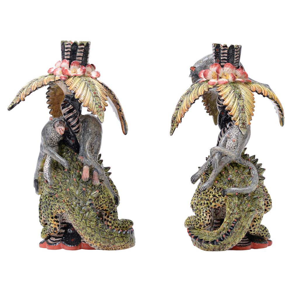 Modern Ceramic Crocodile Candle Holders , hand made in South Africa