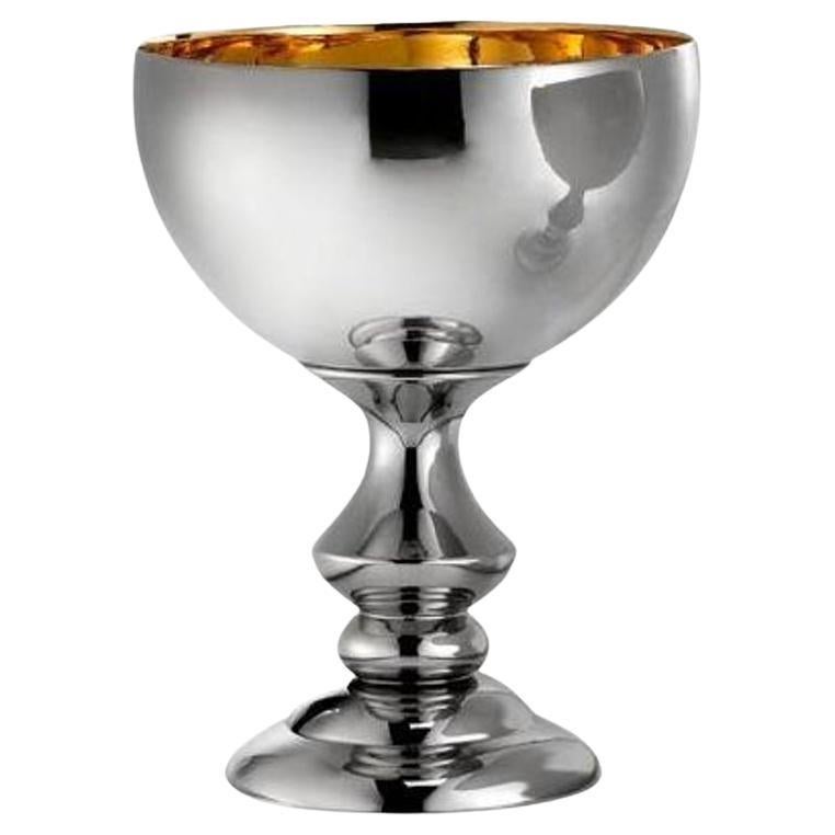 Ceramic Cup "Mida" Handcrafted in Platinum and 24kt Gold Inside, by Gabriella B For Sale