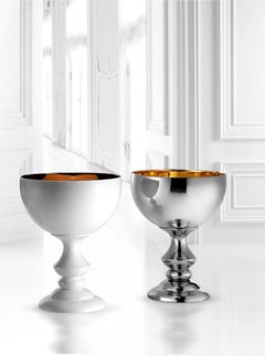 Keramikbecher „Mida“ Weiß glasiert mit Bronze, handgefertigt innen, von Gabriella B