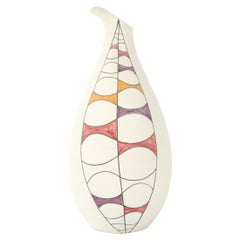 1960s Italian Ceramic Curvilinear Vase by Raymor