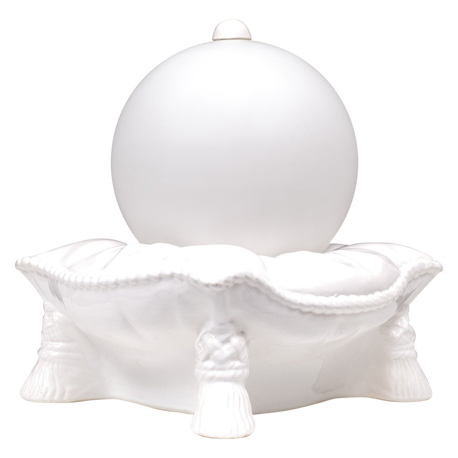 Coussins en céramique  Lampe de table à globe  Années 1970 Italie
