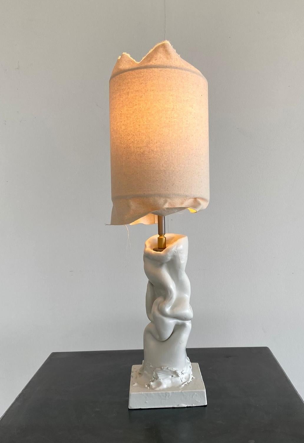 Post Modern, Sculptural Small Ceramic Table Lamp. Made in Italy For Sale 8