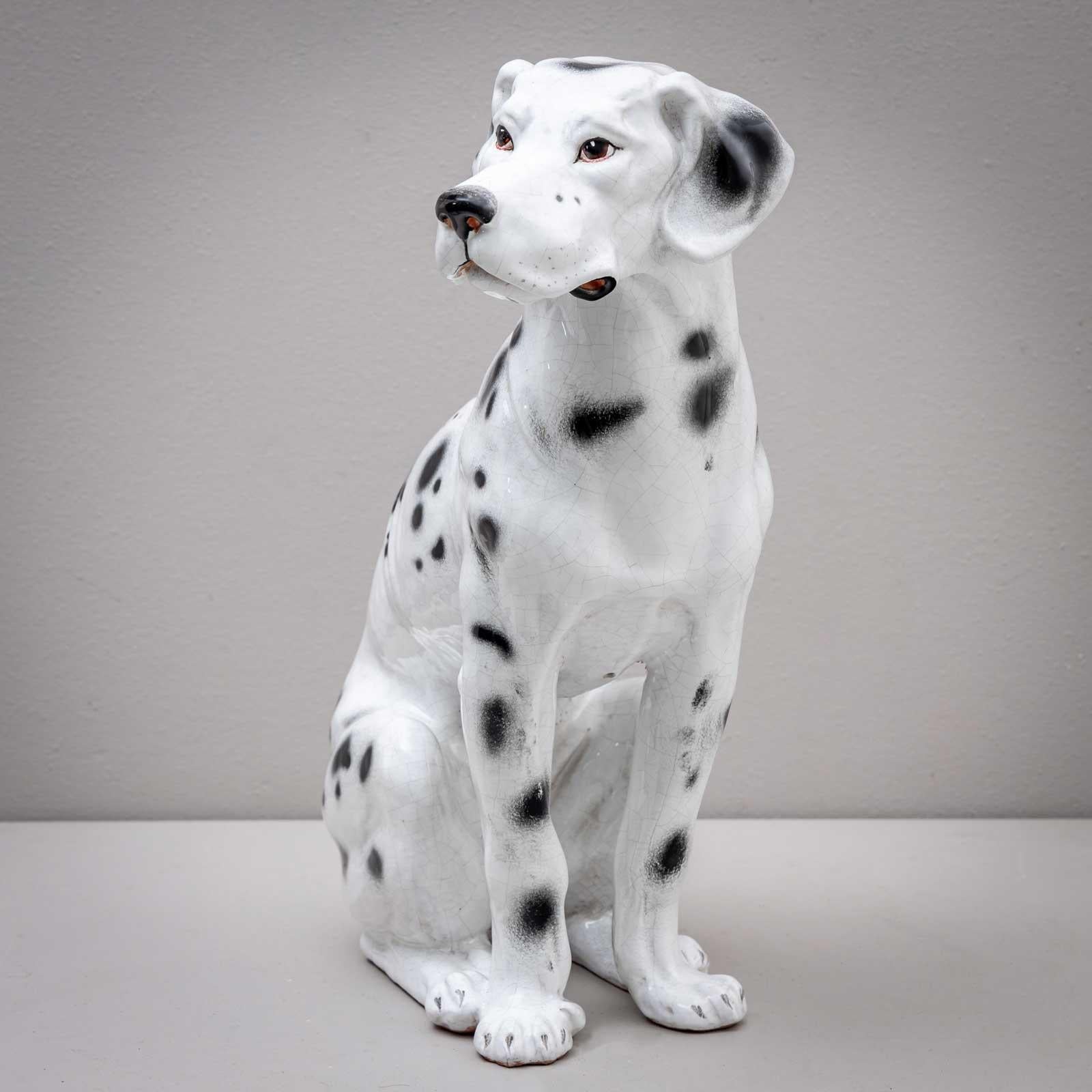 Ceramic Dalmatian, Italy, Mid-20th Century In Good Condition For Sale In Greding, DE