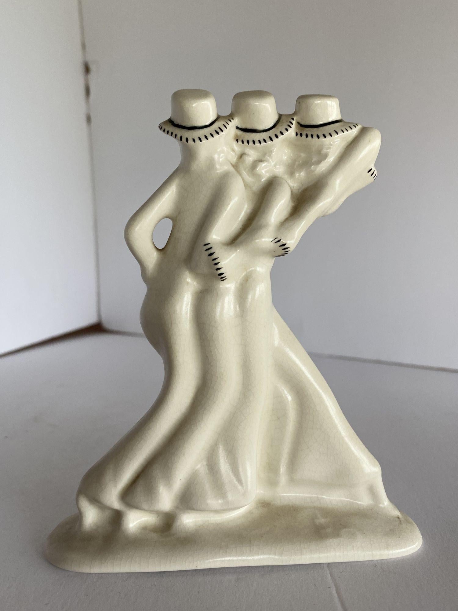 Ceramic Dancing Showgirl , by Plateelbakkerij Zuid-Holland For Sale 5