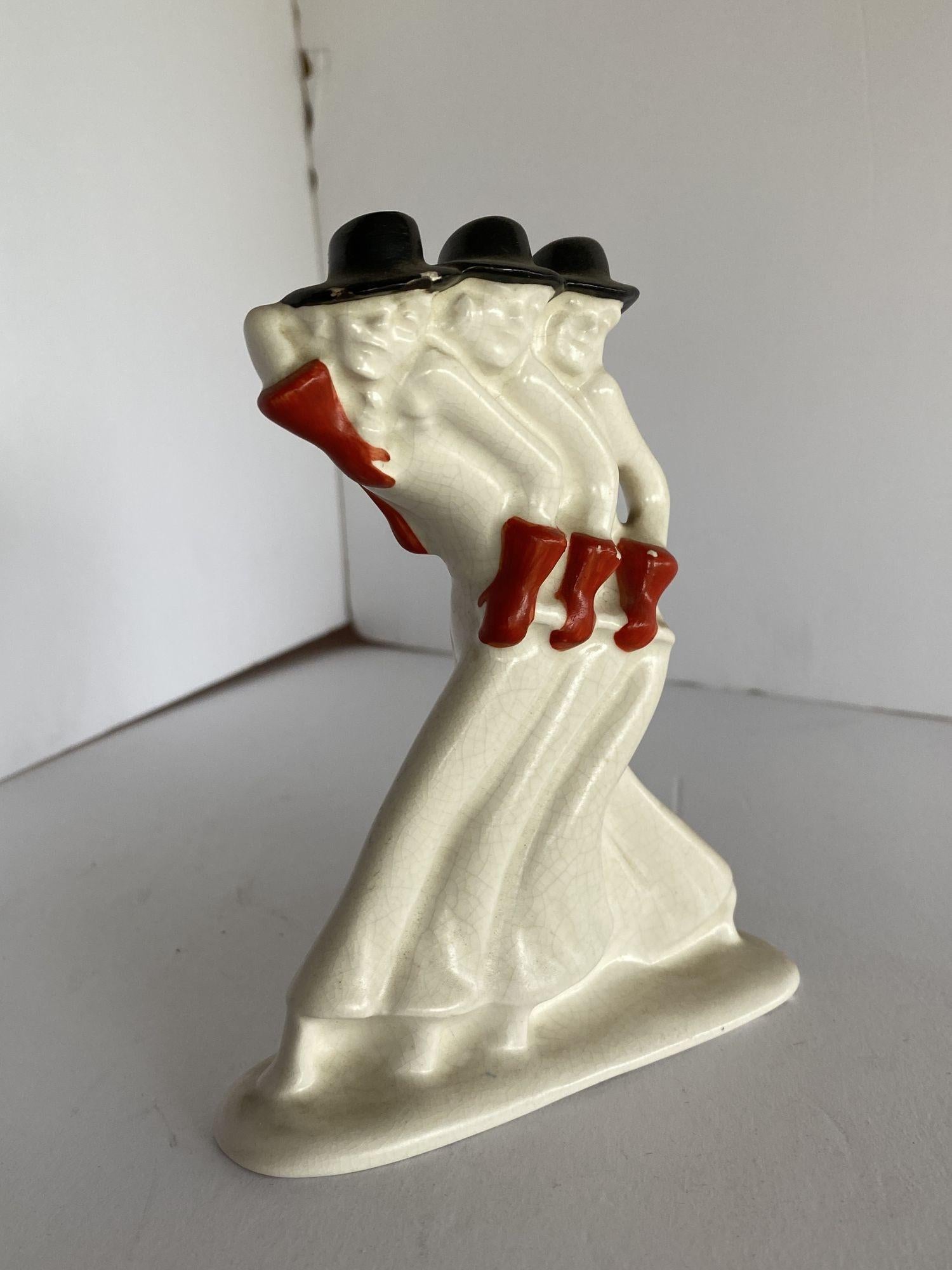 American Ceramic Dancing Showgirl , by Plateelbakkerij Zuid-Holland For Sale