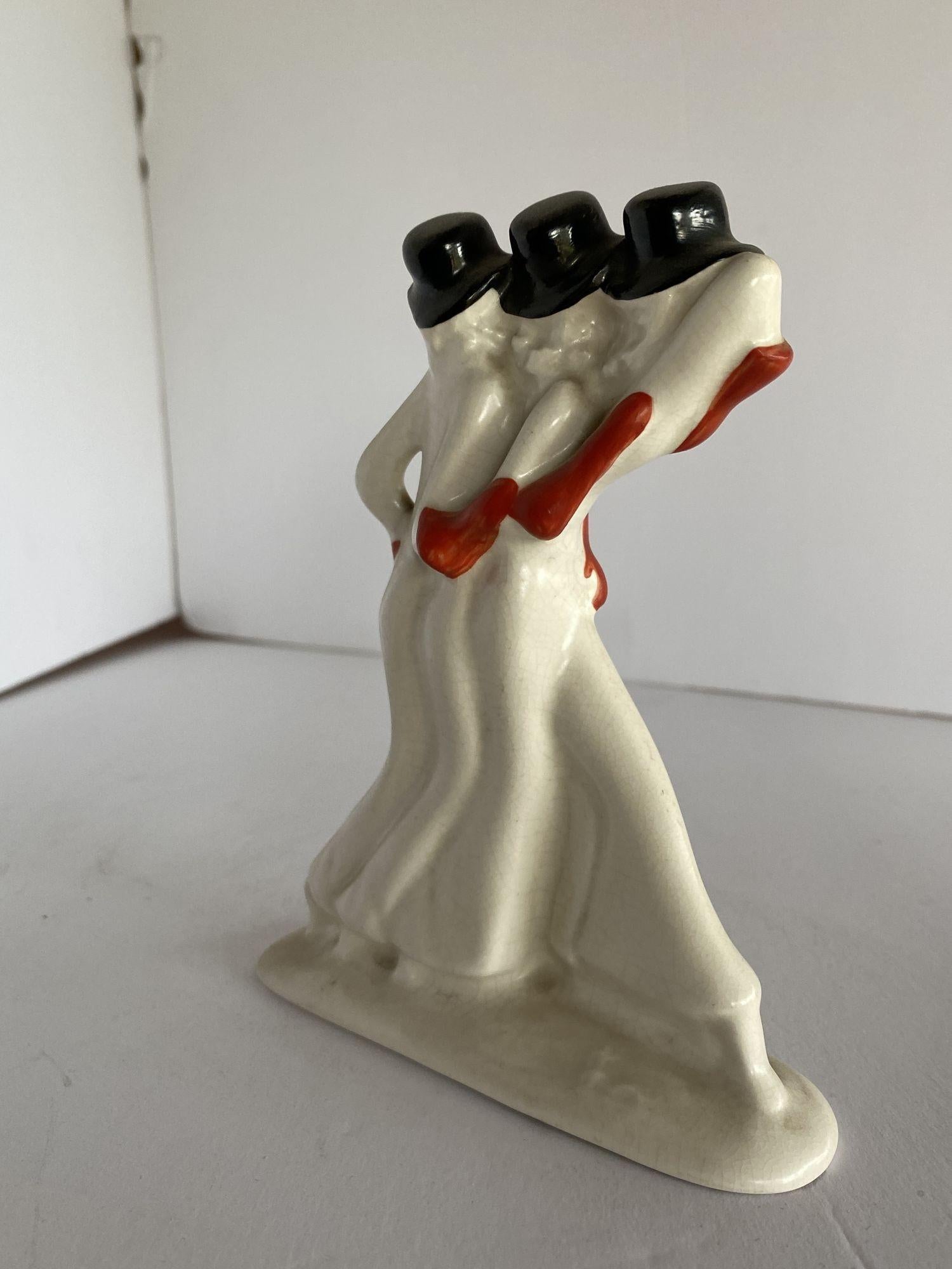 Mid-20th Century Ceramic Dancing Showgirl , by Plateelbakkerij Zuid-Holland For Sale