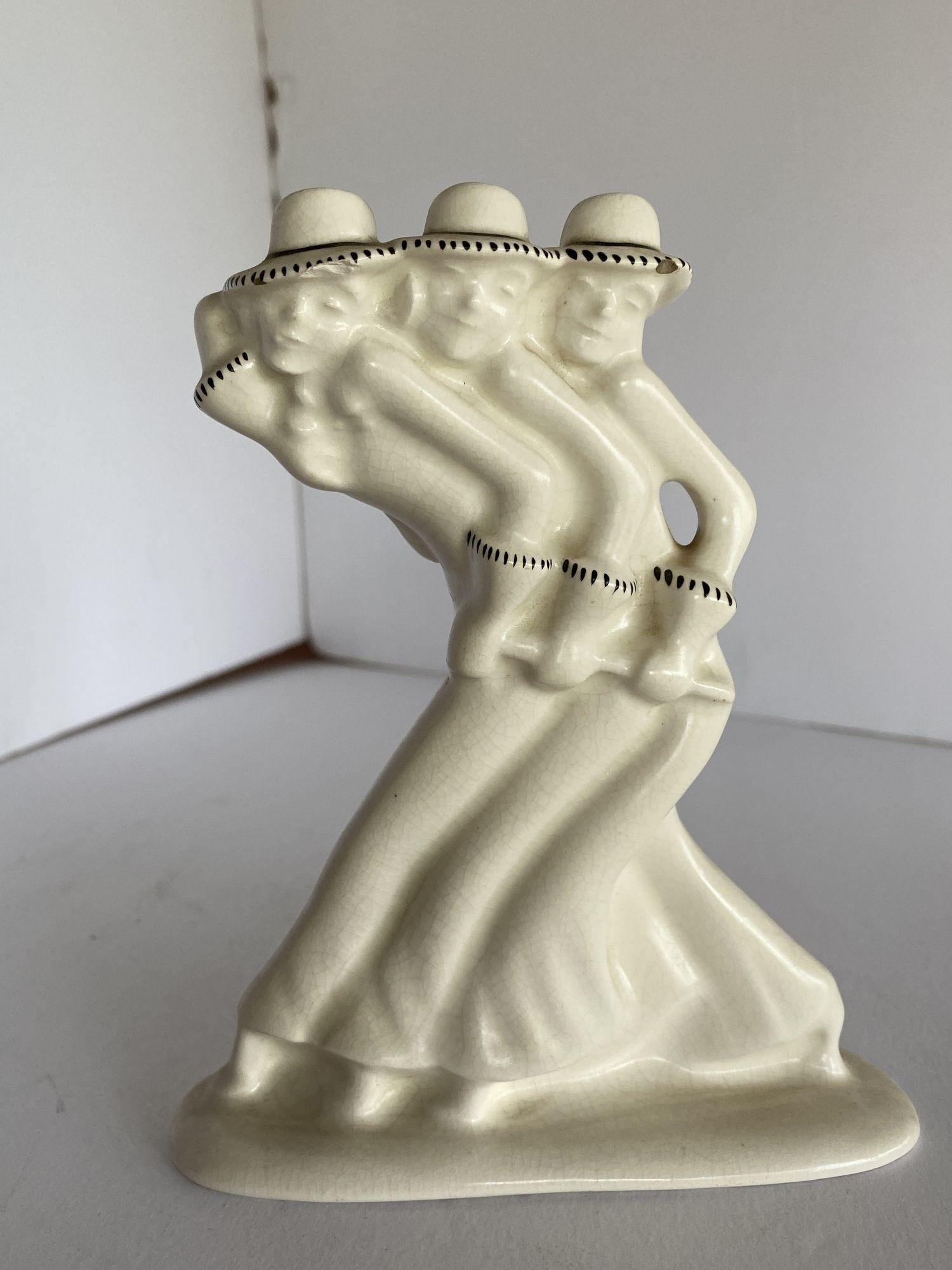 Ceramic Dancing Showgirl , by Plateelbakkerij Zuid-Holland For Sale 2