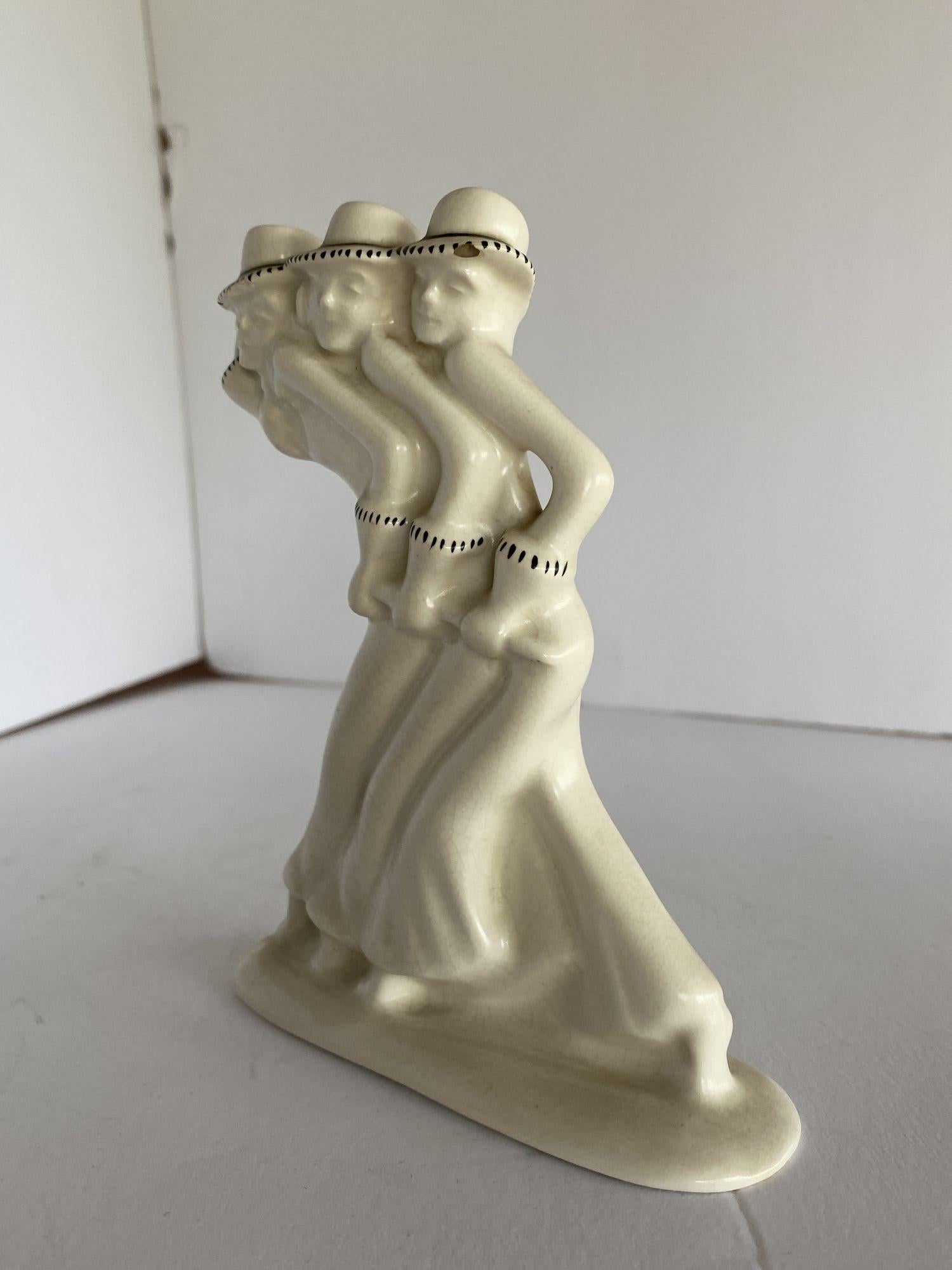 Ceramic Dancing Showgirl , by Plateelbakkerij Zuid-Holland For Sale 3