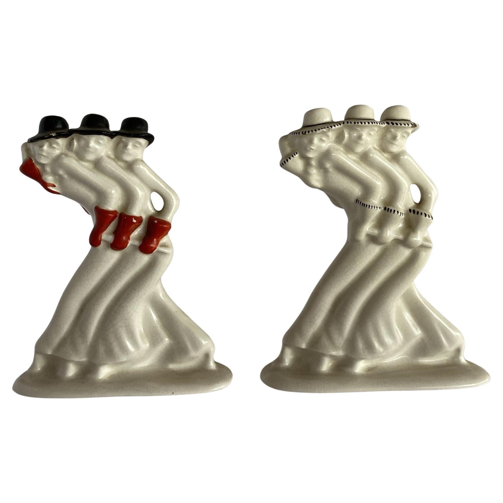 Ceramic Dancing Showgirl , by Plateelbakkerij Zuid-Holland For Sale