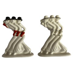 Vintage Ceramic Dancing Showgirl , by Plateelbakkerij Zuid-Holland