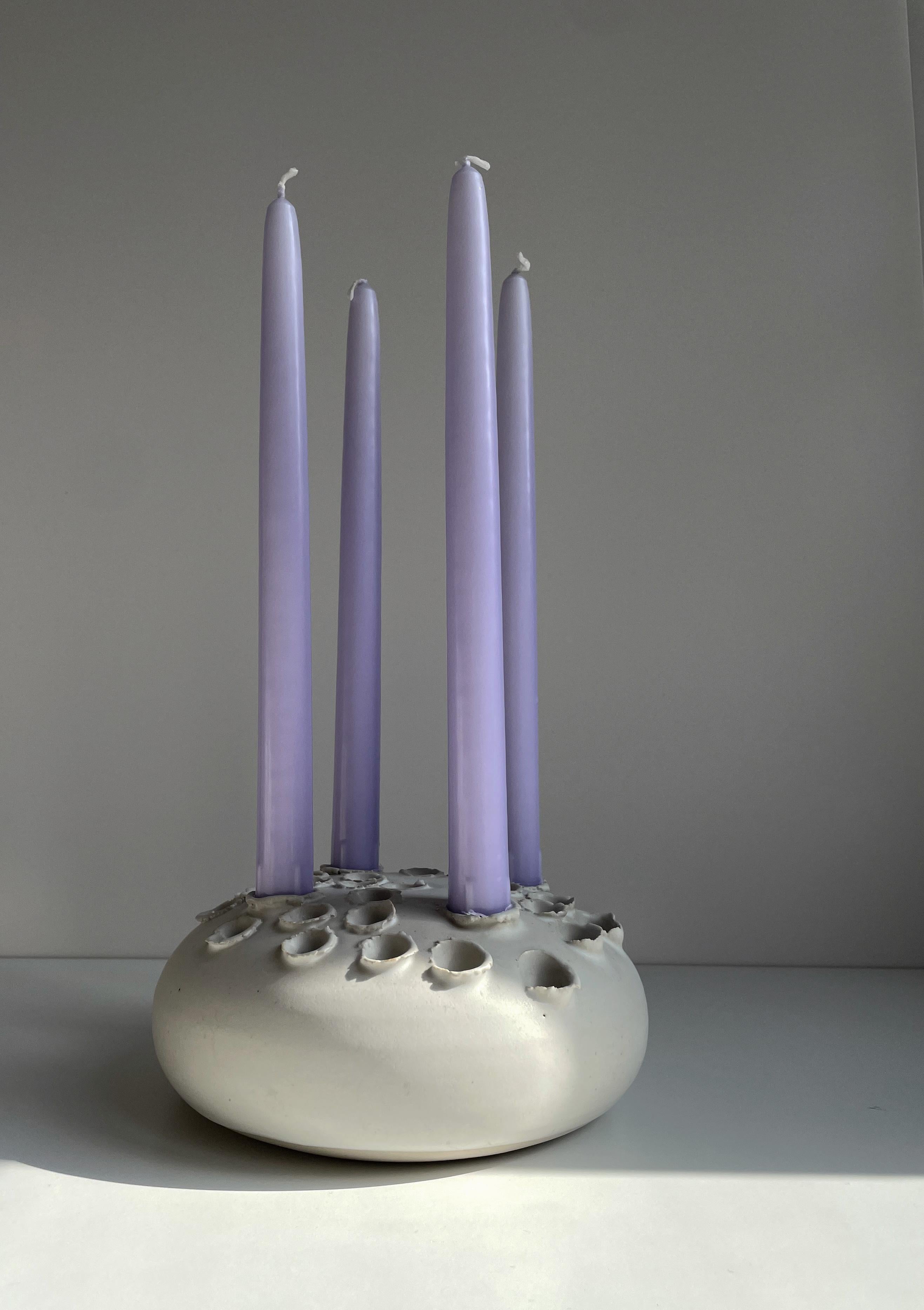 Dänische minimalistische Ikebana-Kerzenhaltervase der Organischen Moderne, 1980er Jahre (Handgeschnitzt) im Angebot