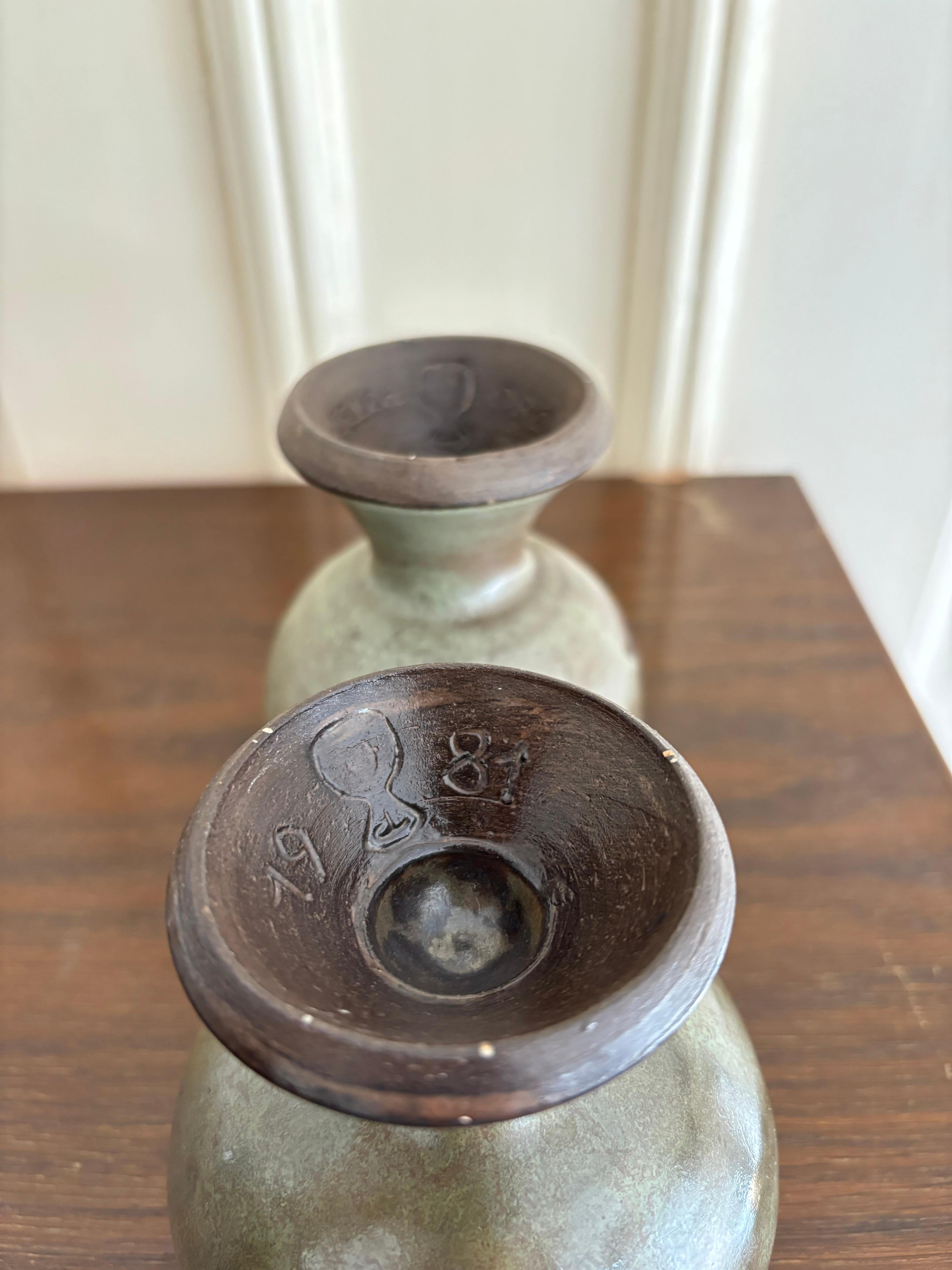 20th Century Vintage Dark Glazed Ceramic Cups, Orø, 1981 For Sale