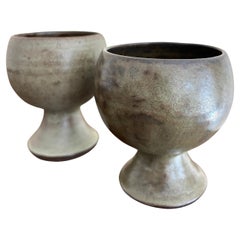 Vintage Dark Glazed Ceramic Cups, Orø, 1981