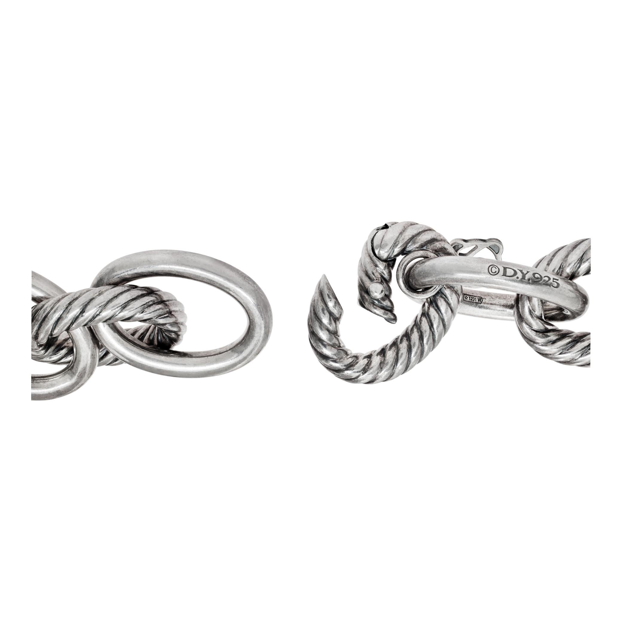 Ceramic David Yurman Oval Link Necklace In Excellent Condition In Surfside, FL