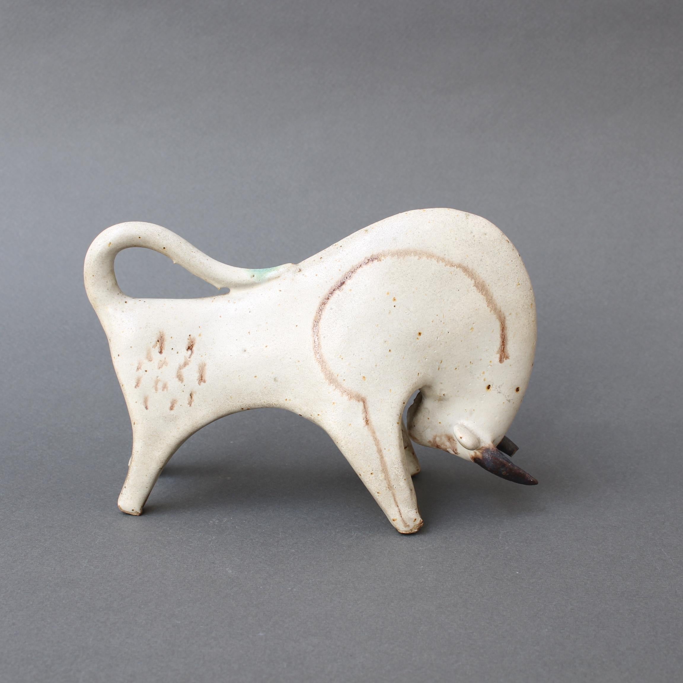 Late 20th Century Ceramic Decorative Bull by Bruno Gambone, circa 1970s