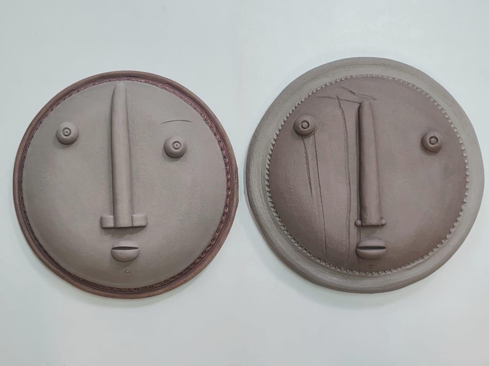 Dekorative Keramik-Maske, signiert von Dalo im Angebot 1