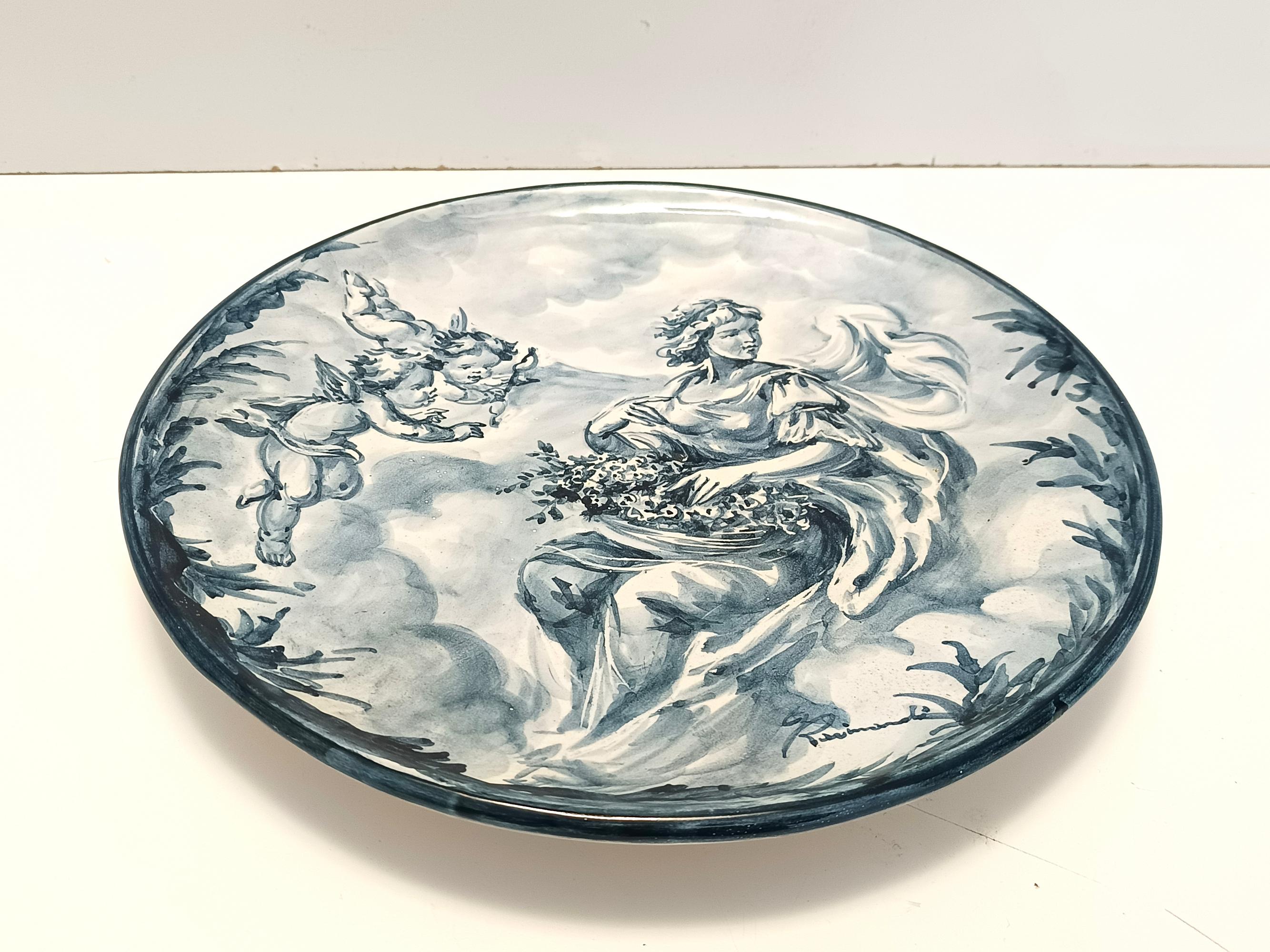 italien Assiette décorative de Giacomo Raimondi pour Albisola, Italie en vente