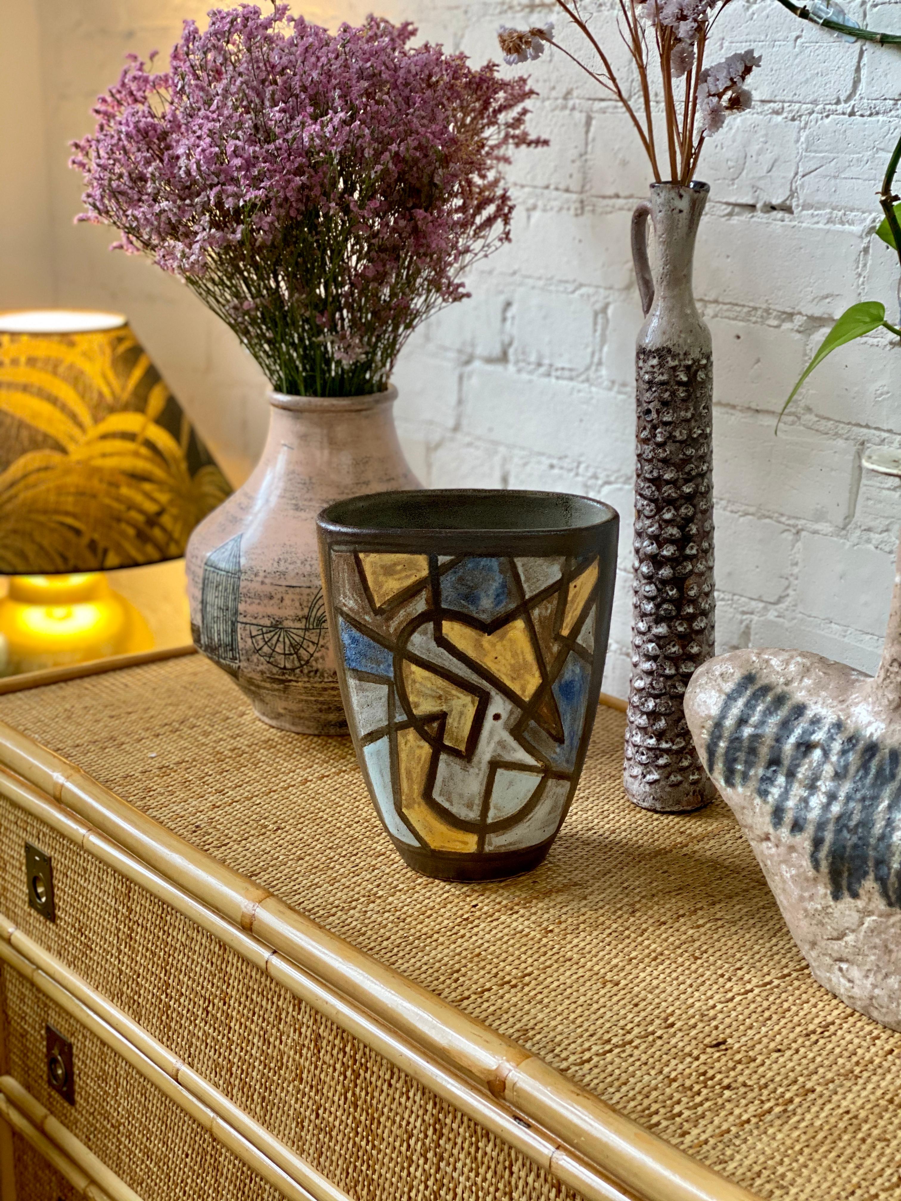 Mid-Century Modern Ceramic Decorative Vase by Alexandre Kostanda, circa 1960s