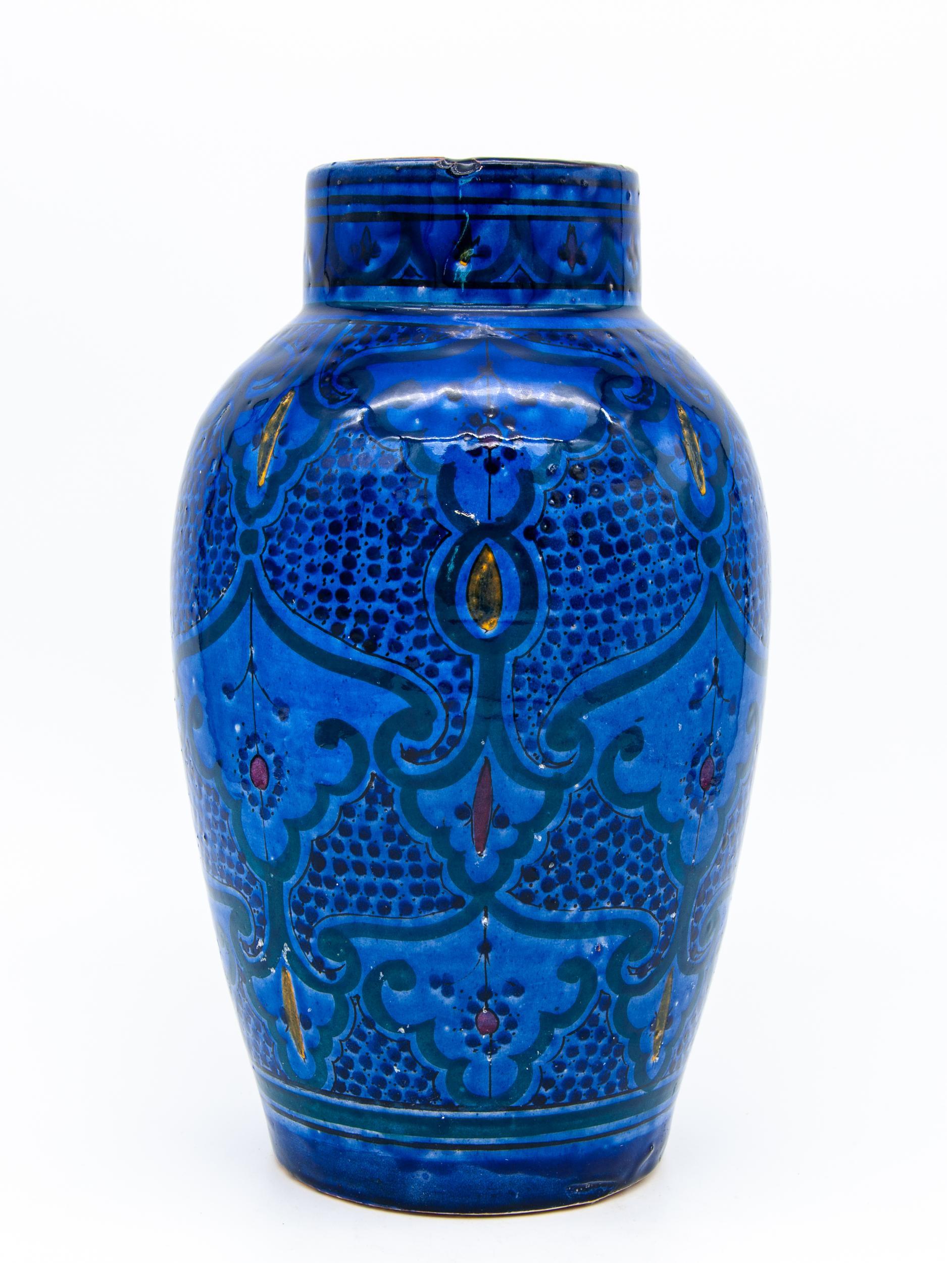 cobalt blue ceramic vase