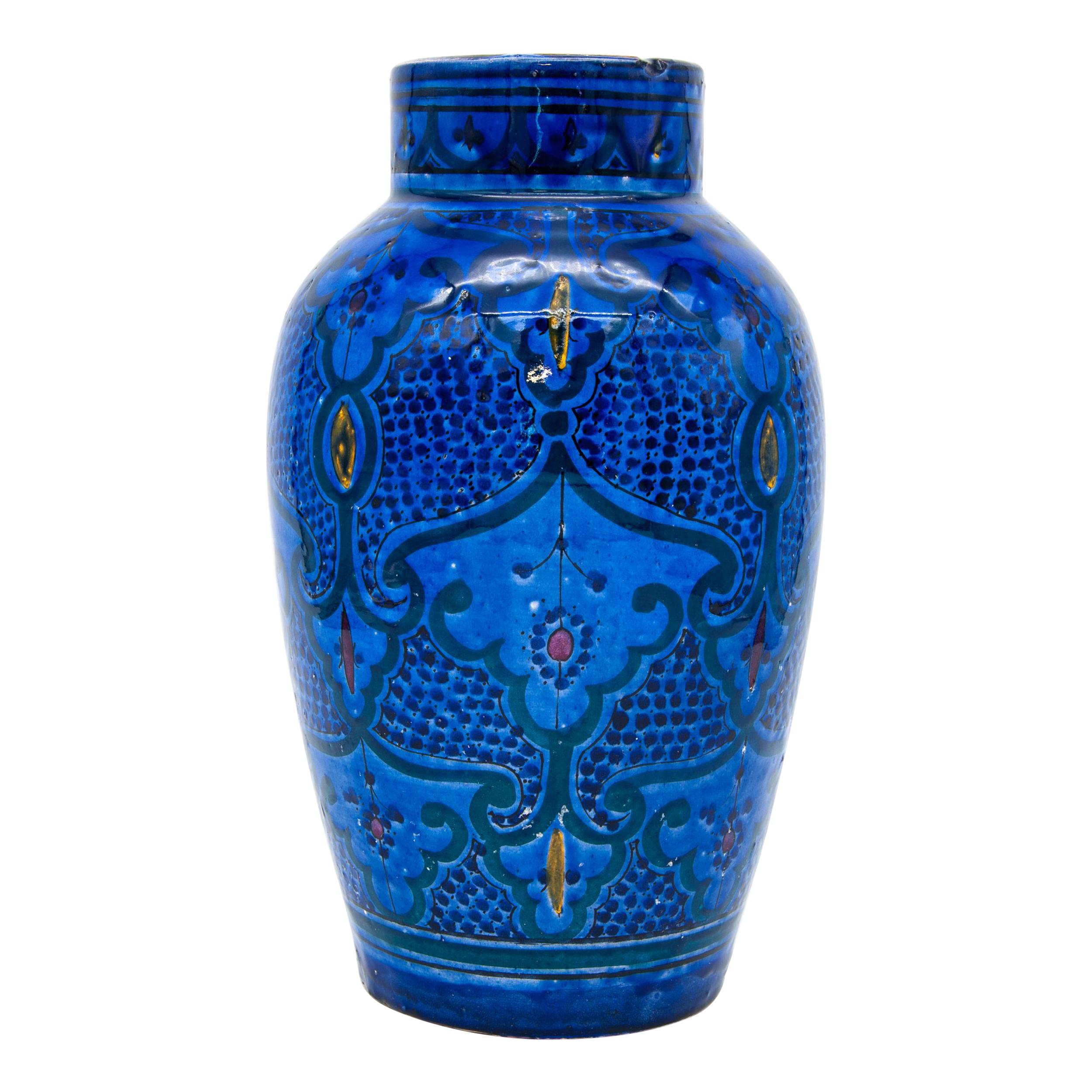 Ceramic Decorative Vase in Cobalt Blue