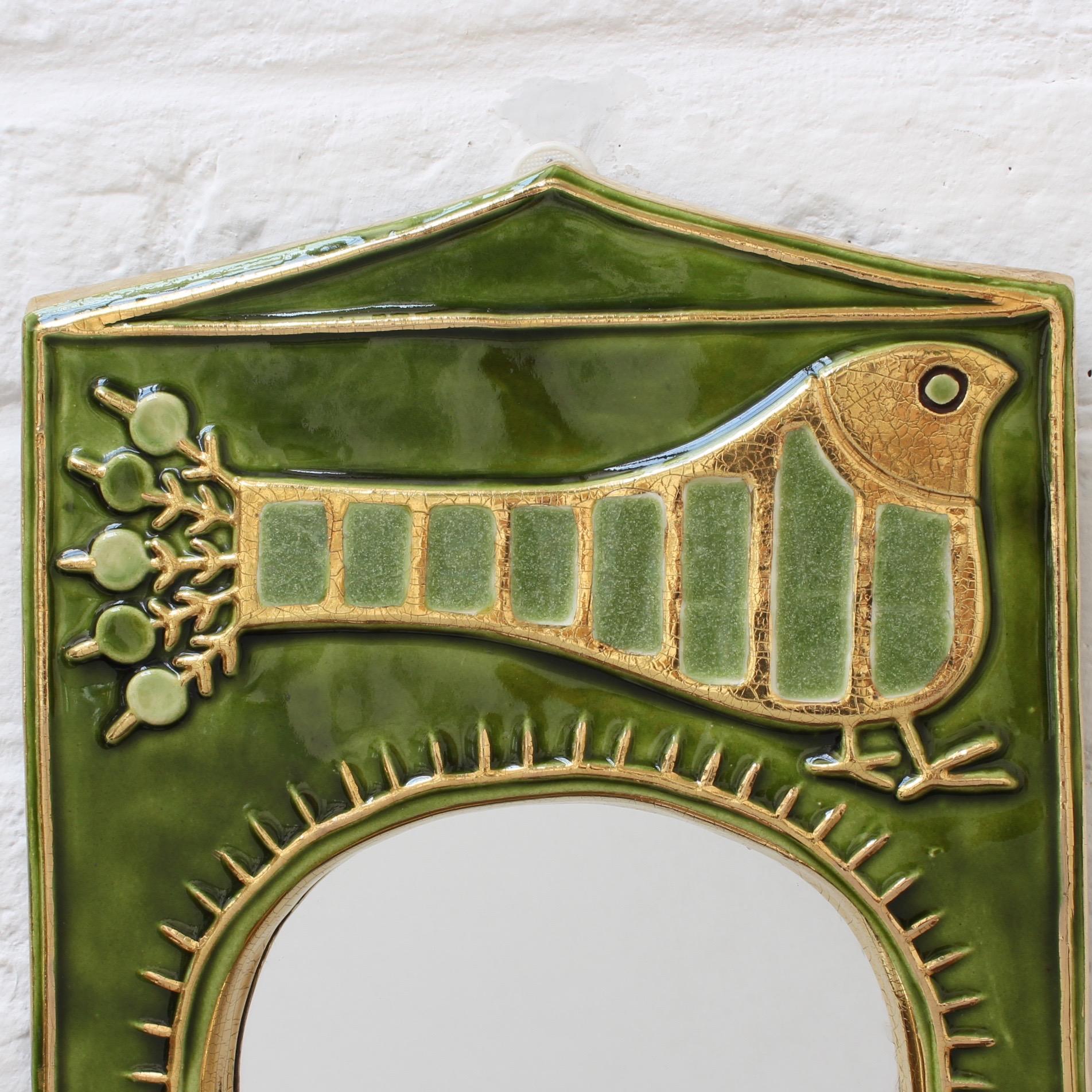 Ceramic Decorative Wall Mirror by Mithé Espelt, 'circa 1970s' 5