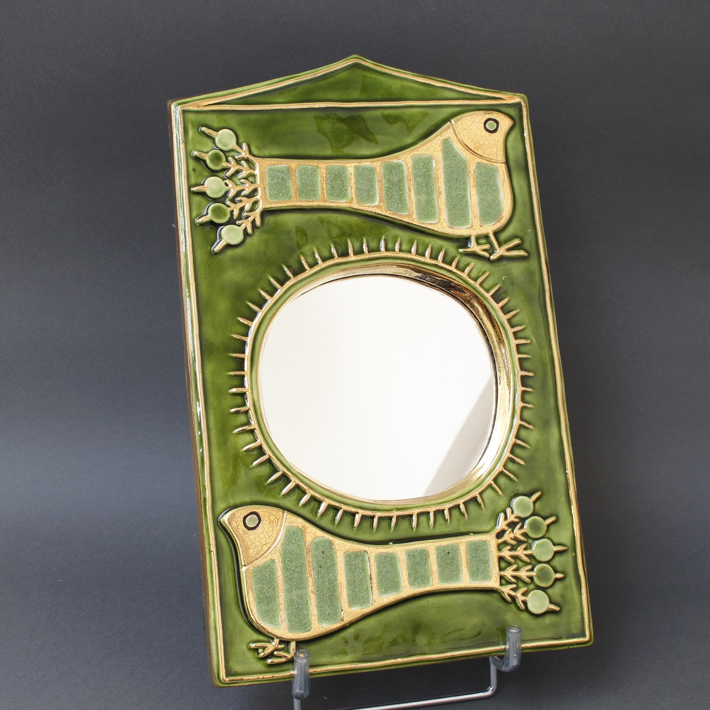 Late 20th Century Ceramic Decorative Wall Mirror by Mithé Espelt, 'circa 1970s'