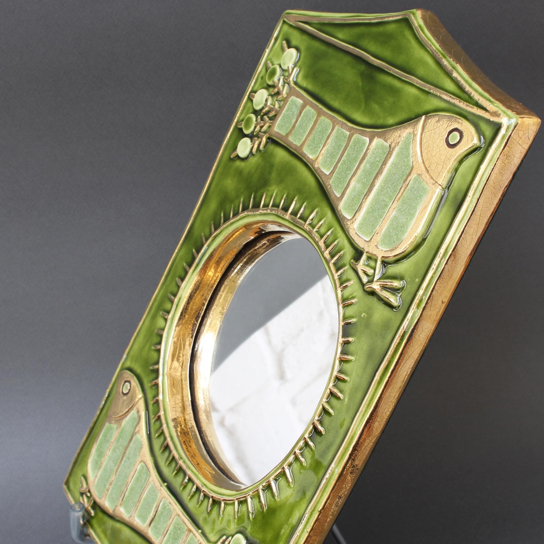 Ceramic Decorative Wall Mirror by Mithé Espelt, 'circa 1970s' 2