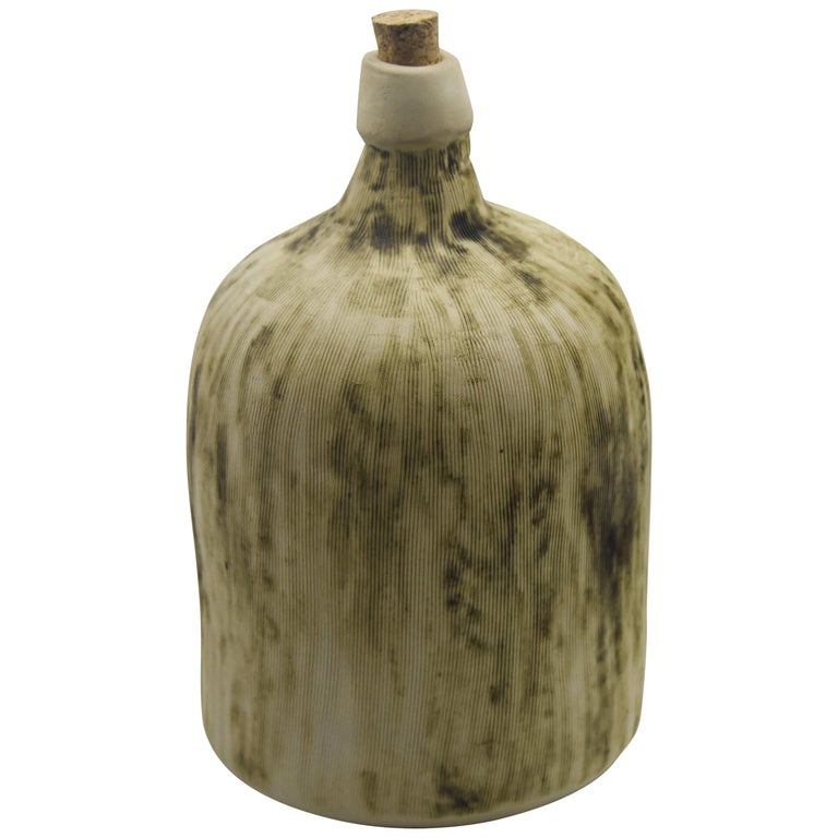Ceramic Demijohn Bottle Mexican Mezcal Container Clay Oaxaca Rustic Design  For Sale