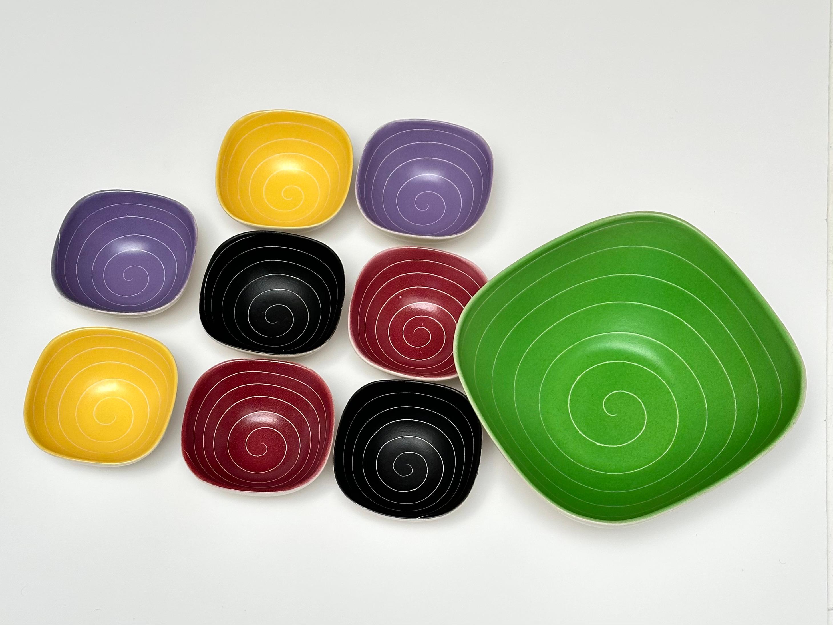 Ceramic Dessert Set, Saint-Clement, France c. 1950 For Sale 5