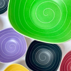 Ceramic Dessert Set, Saint-Clement, France c. 1950