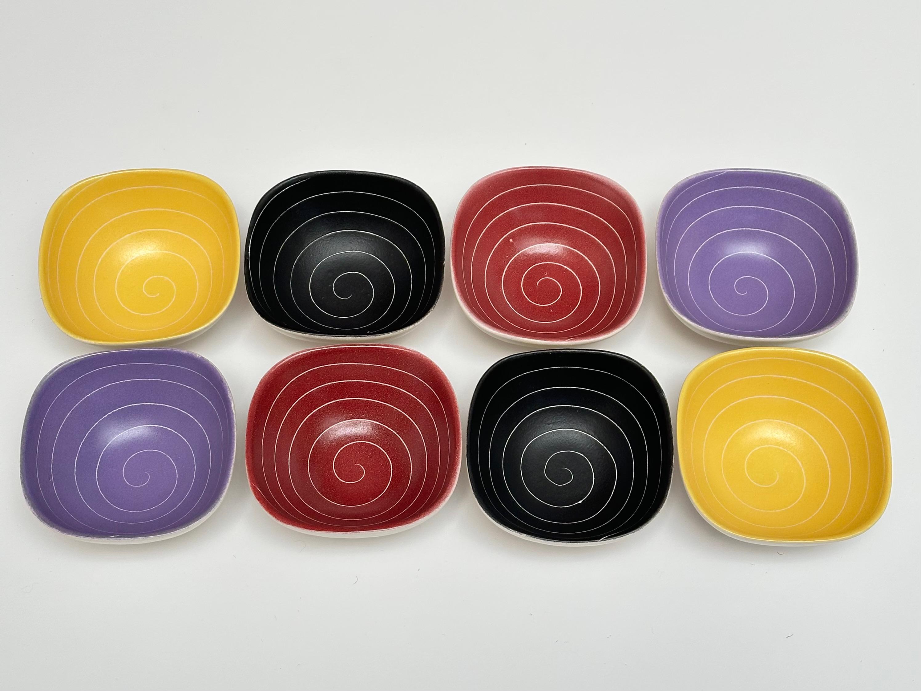 French Ceramic Dessert Set, Saint-Clement, France c. 1950 For Sale